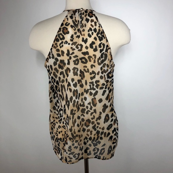 PAPER CRANE Layered Chiffon Leopard Print Top - Picture 6 of 7